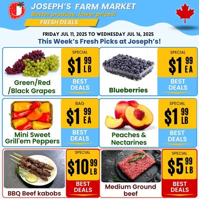 Joseph's Farm Market Flyer July 11 to 16