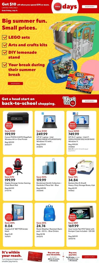 Staples Flyer July 11 to 17