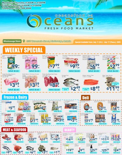 Oceans Fresh Food Market (Mississauga) Flyer July 11 to 17