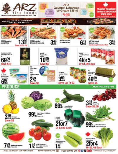 Arz Fine Foods Flyer July 11 to 17
