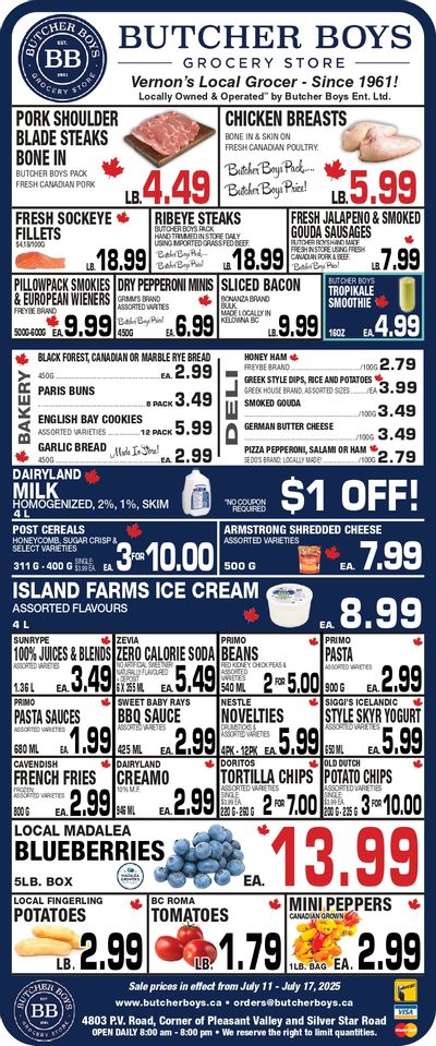 Butcher Boys Grocery Store Flyer July 11 to 17