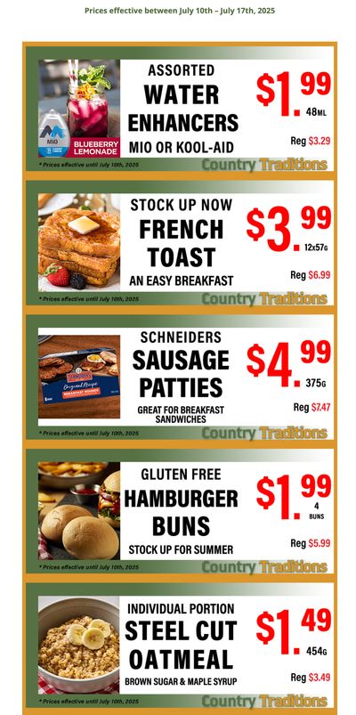 Country Traditions One-Shot Deals Flyer July 10 to 17