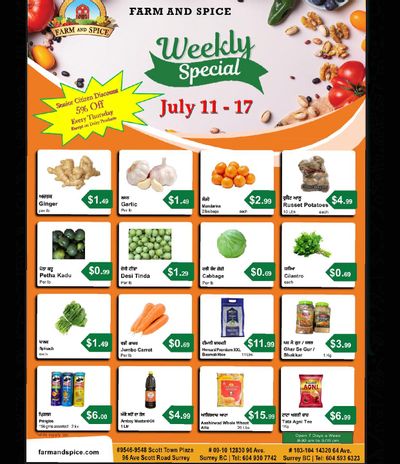 Farm And Spice Grocers Flyer July 11 to 17