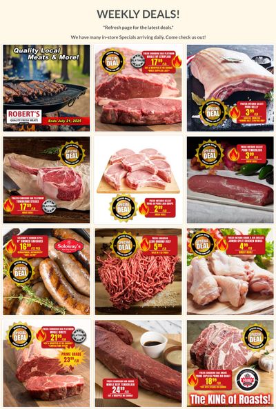 Robert's Fresh and Boxed Meats Flyer July 14 to 21