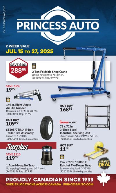 Princess Auto Flyer July 15 to 27