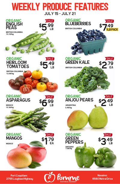 Pomme Natural Market Weekly Produce Flyer July 15 to 21