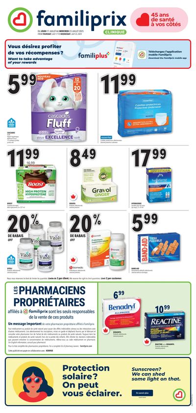 Familiprix Clinique Flyer July 17 to 23
