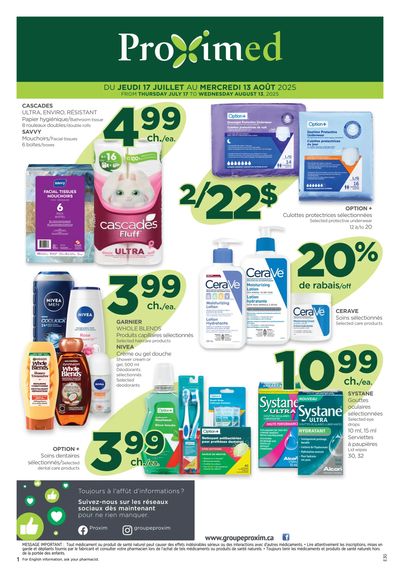 Proximed Pharmacy Flyer July 17 to August 13