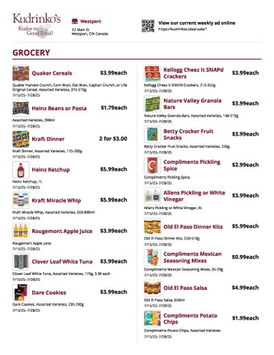 Kudrinko's Flyer July 15 to 28