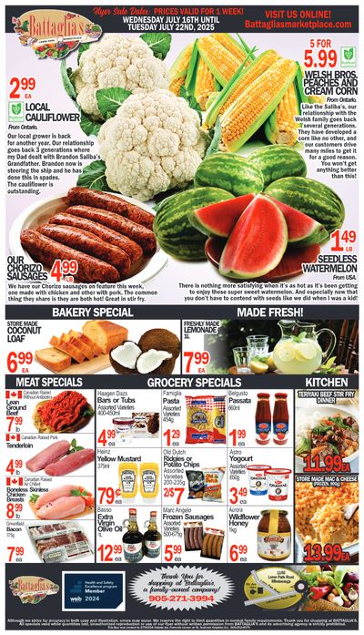 Battaglia's Marketplace Flyer July 16 to 22
