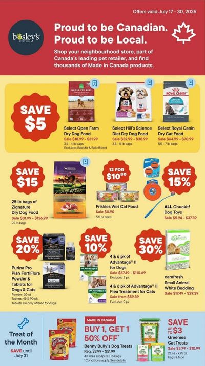 Bosley's by PetValu Flyer July 17 to 23