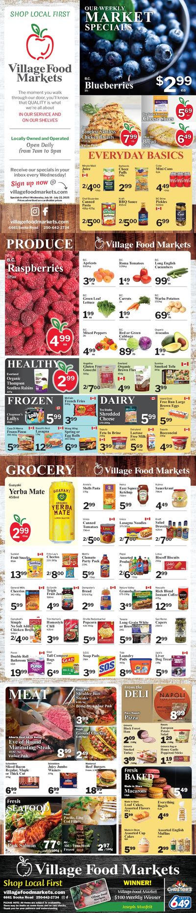 Village Food Markets Flyer July 16 to 22