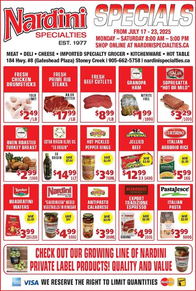 Nardini Specialties Flyer July 17 to 23