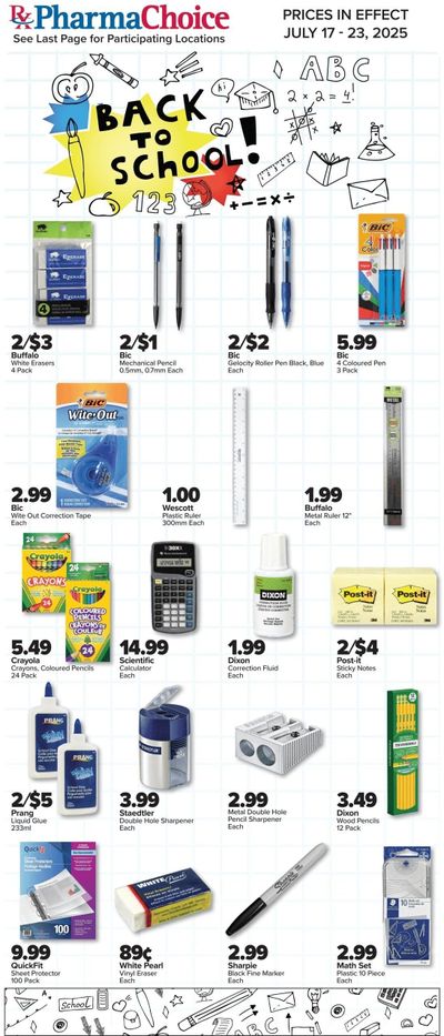PharmaChoice (ON & Atlantic) Back to School Flyer July 17 to 23