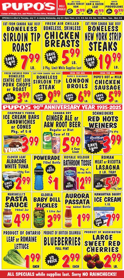 Pupo's Food Market Flyer July 17 to 23