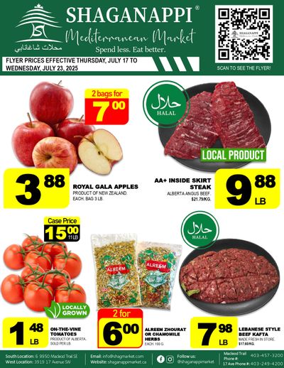 Shaganappi Mediterranean Market Flyer July 17 to 23