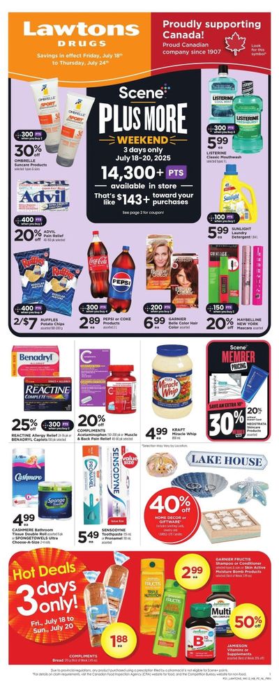 Lawtons Drugs Flyer July 18 to 24
