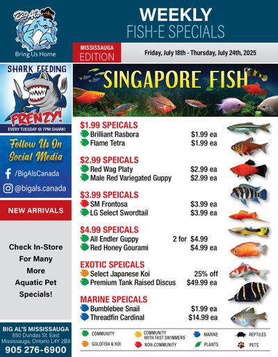 Big Al's (Mississauga) Weekly Specials July 18 to 24 Big Al's (Mississauga) Weekly Specials July 18 to 24