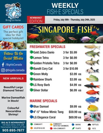 Big Al's (Newmarket) Weekly Specials July 18 to 24