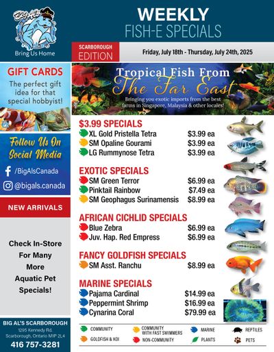 Big Al's (Scarborough) Weekly Specials July 18 to 24