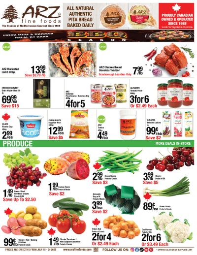 Arz Fine Foods Flyer July 18 to 24