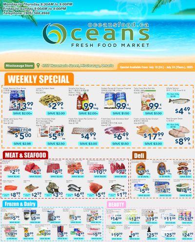 Oceans Fresh Food Market (Mississauga) Flyer July 18 to 24