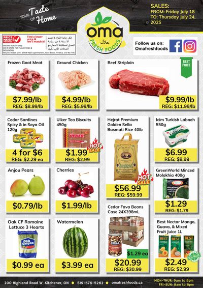 Oma Fresh Foods Flyer July 18 to 24
