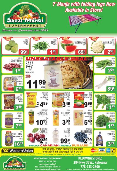 Sabzi Mandi Supermarket (Kelowna) Flyer July 18 to 24