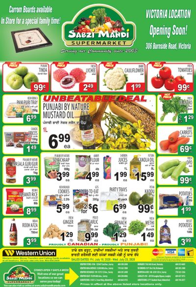 Sabzi Mandi Supermarket (Lower Mainland) Flyer July 18 to 24