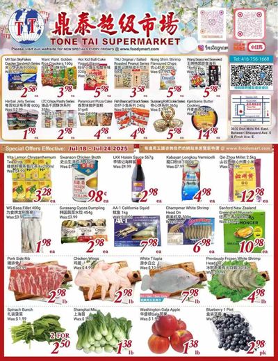 Tone Tai Supermarket Flyer July 18 to 24