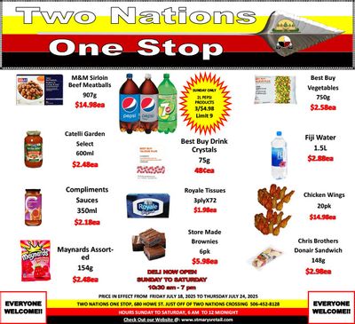 Two Nations One Stop Flyer July 18 to 24