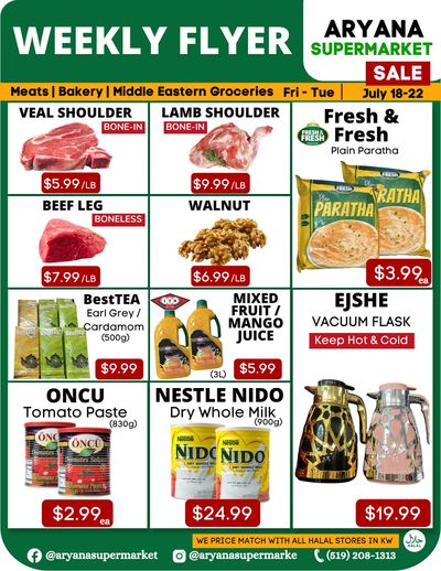 Aryana Supermarket Flyer July 18 to 22