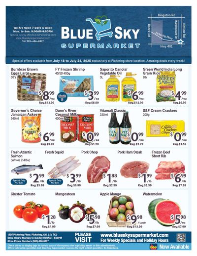 Blue Sky Supermarket (Pickering) Flyer July 18 to 24