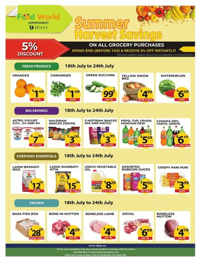 Food World Supermarket Flyer July 18 to 24