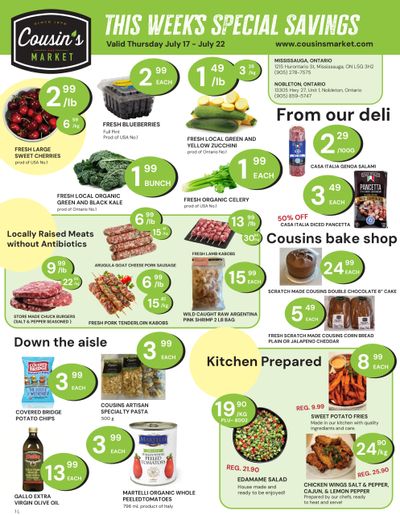 Cousin's Market Flyer July 17 to 22