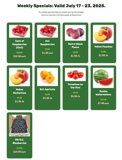 H&W Produce Flyer July 17 to 23
