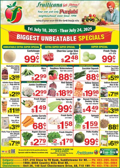 Fruiticana (Calgary) Flyer July 18 to 24