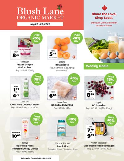 Blush Lane Organic Market Flyer July 20 to 26