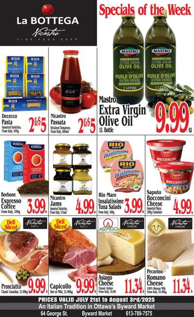 La Bottega Nicastro Fine Foods Flyer July 21 to August 3