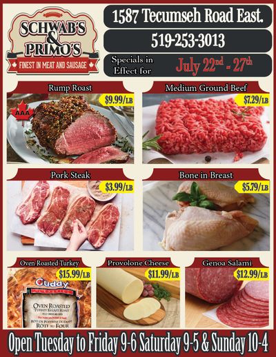 Schwab's & Primo's Flyer July 22 to 27