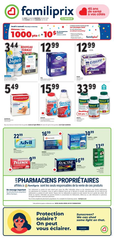 Familiprix Clinique Flyer July 24 to 30