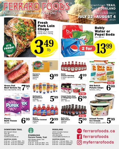 Ferraro Foods Bi-Weekly Flyer July 22 to August 4