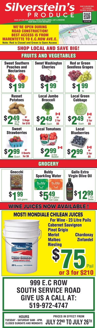 Silverstein's Produce Flyer July 22 to 26