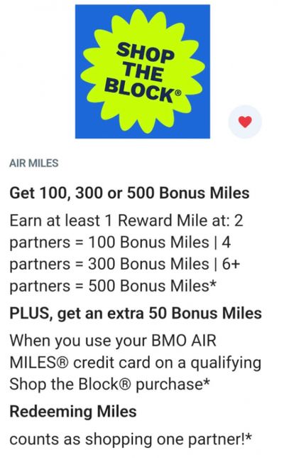 Air Miles Canada Shop The Block: Earn up to 550 Bonus Air Miles July 25th – August 8th