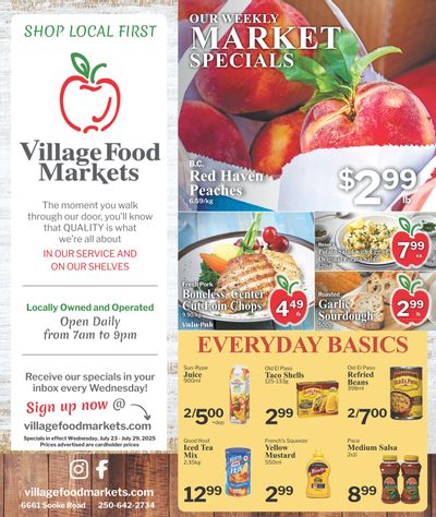 Village Food Markets Flyer July 23 to 29