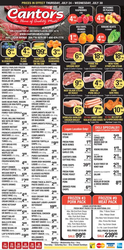 Cantor's Meats Flyer July 24 to 30