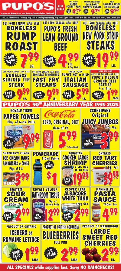 Pupo's Food Market Flyer July 24 to 30