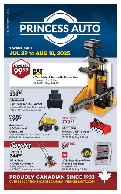 Princess Auto Flyer July 29 to August 10
