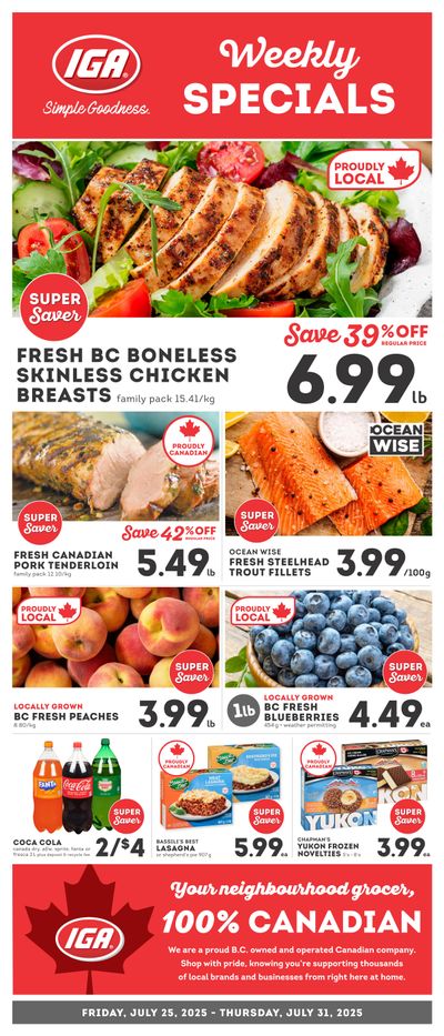 IGA Stores of BC Flyer July 25 to 31 IGA Stores of BC Flyer July 25 to 31