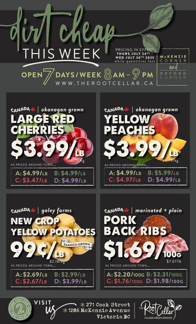 The Root Cellar Flyer July 24 to 30
